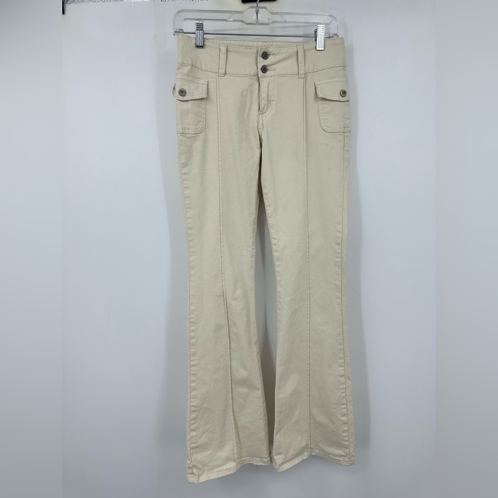 John Galt Ivory Jeans Style 22296 Boot Leg Cargo Pockets Womens Small | Q554